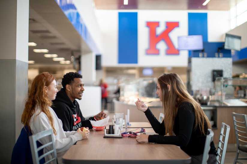 Students at table in South Dining Commons