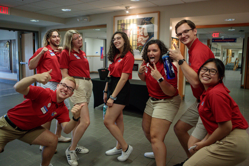 Student Orientation Assistants posing together